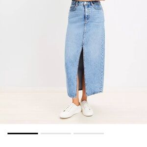 LOFT Blue Maxi Pencil Skirt with Slit